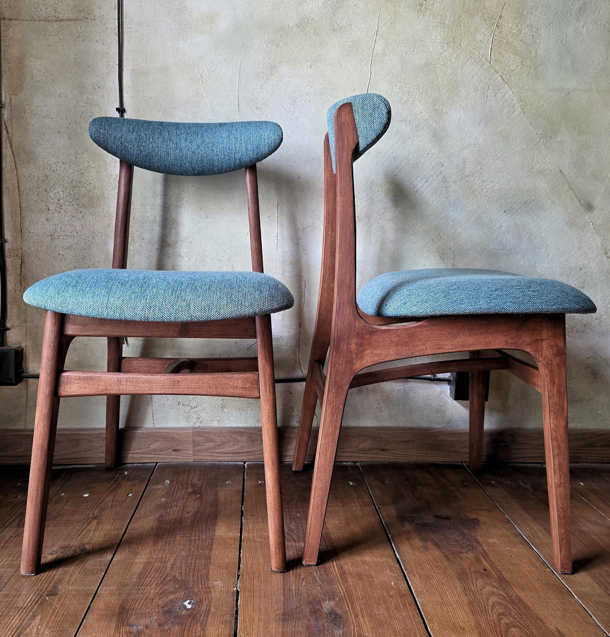 Vintage dining chair type 200-190 by R.Hałas, Polish Design, Retro Wooden Chair, 1960s / 1970s