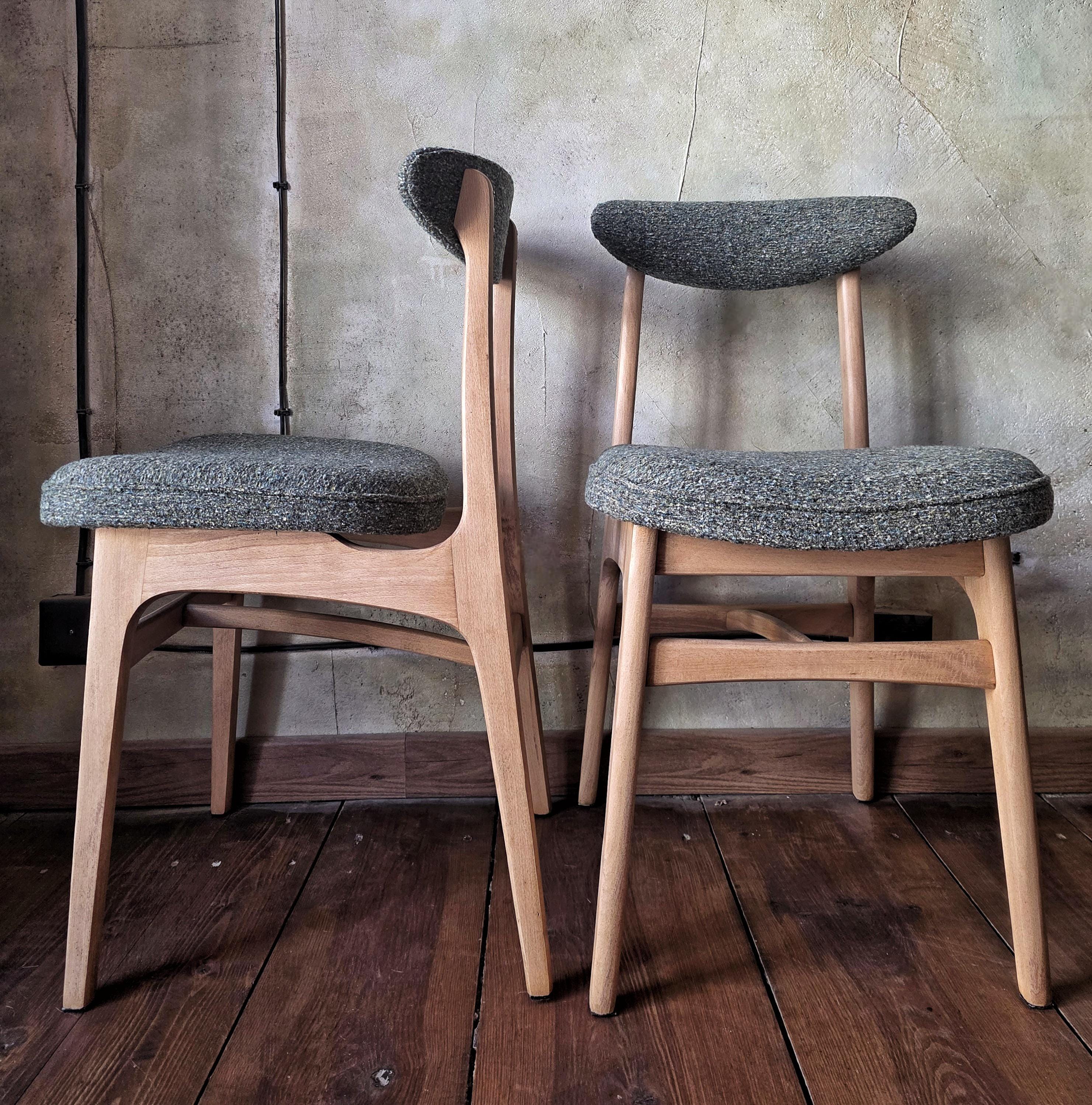 Vintage dining chair type 200-190 by R.Hałas, Polish Design, Retro Wooden Chair, 1960s / 1970s