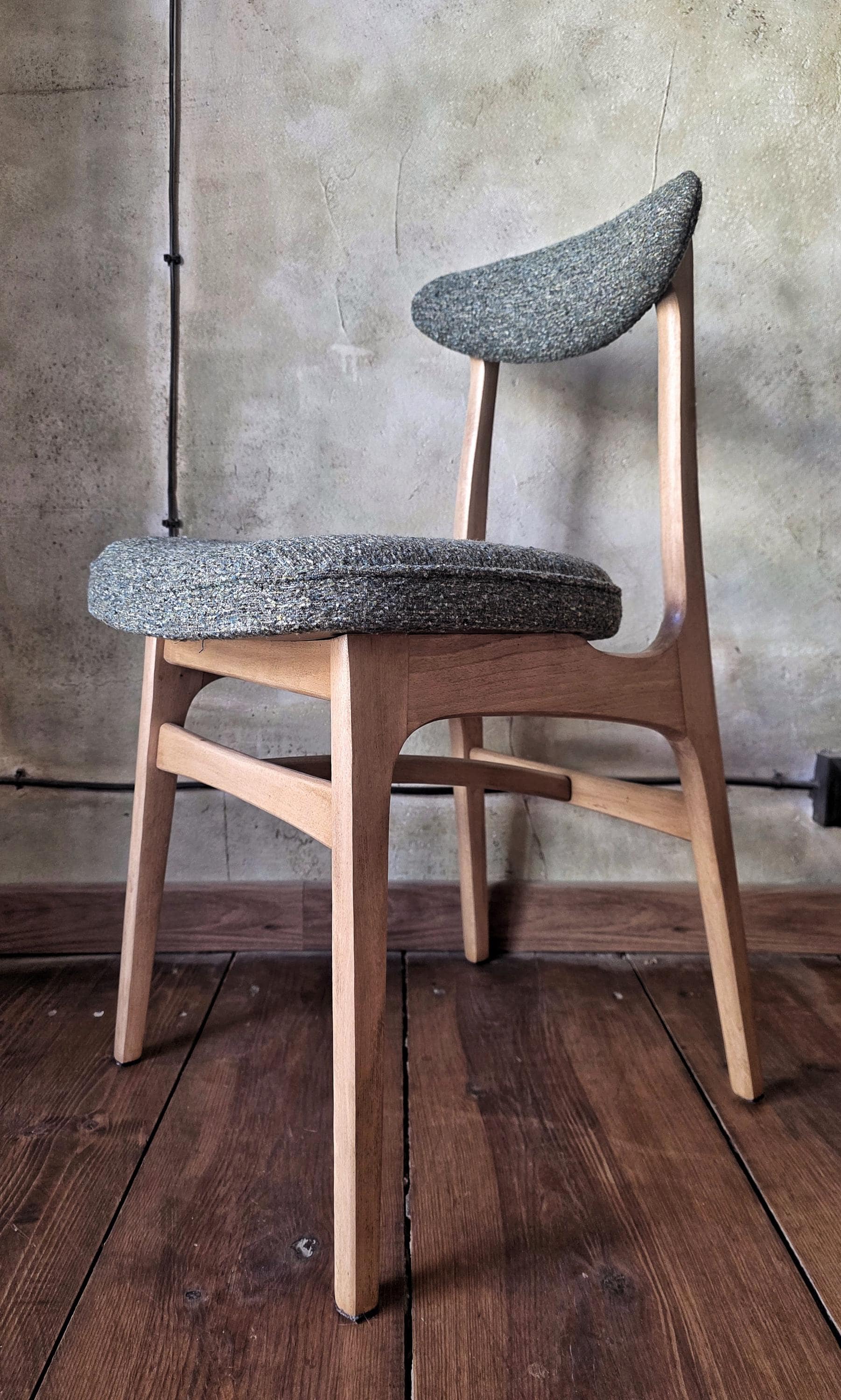 Vintage dining chair type 200-190 by R.Hałas, Polish Design, Retro Wooden Chair, 1960s / 1970s