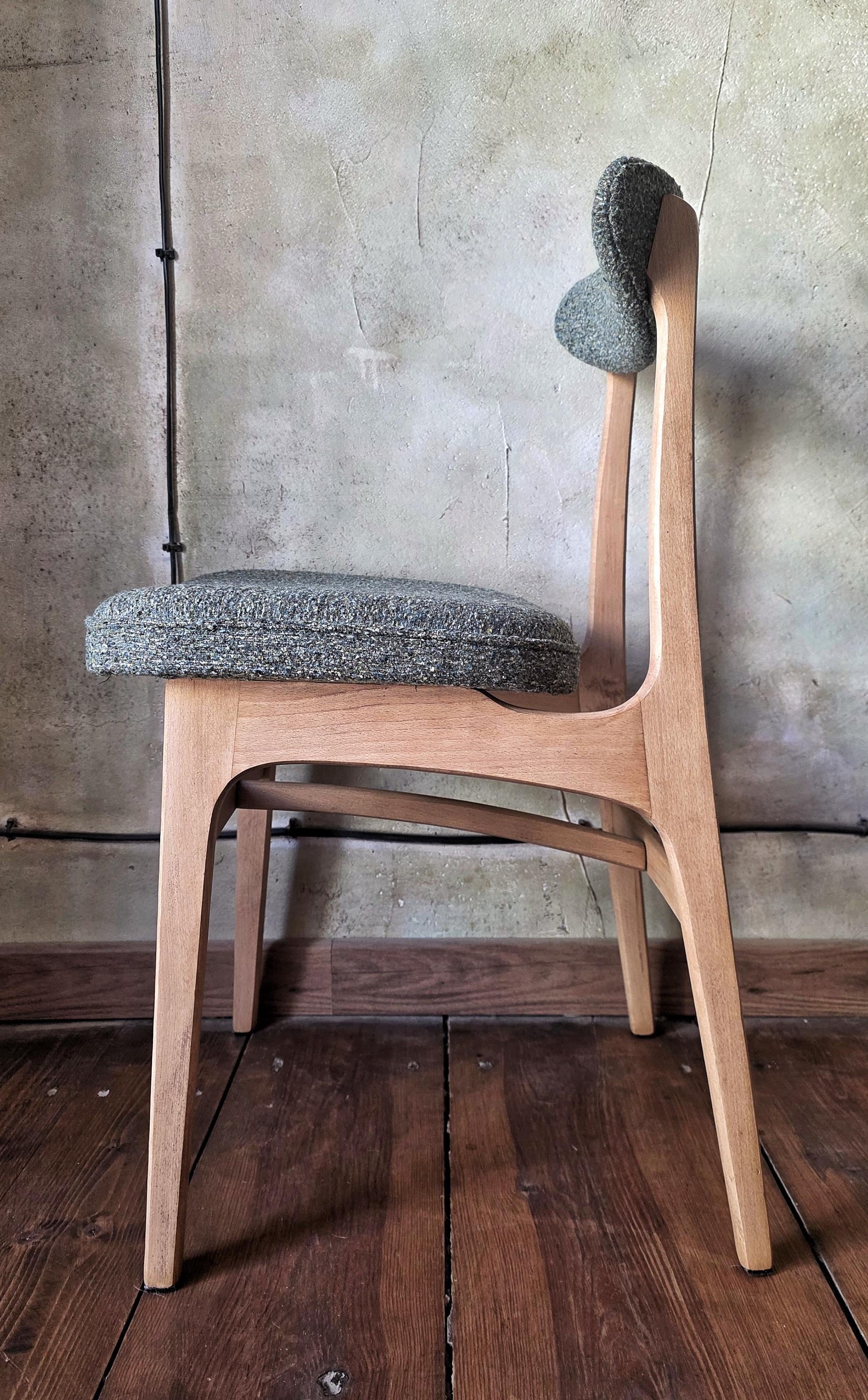 Vintage dining chair type 200-190 by R.Hałas, Polish Design, Retro Wooden Chair, 1960s / 1970s