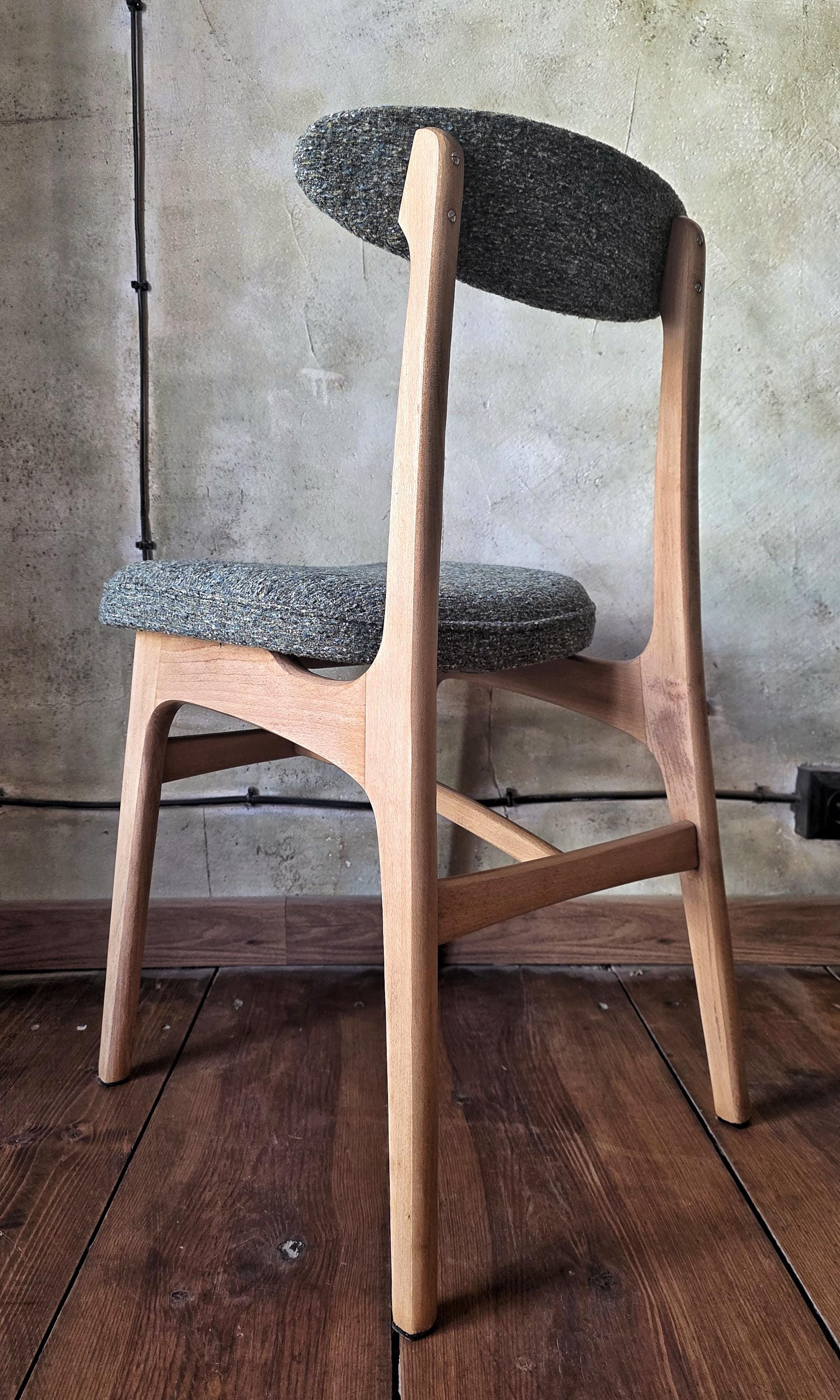 Vintage dining chair type 200-190 by R.Hałas, Polish Design, Retro Wooden Chair, 1960s / 1970s