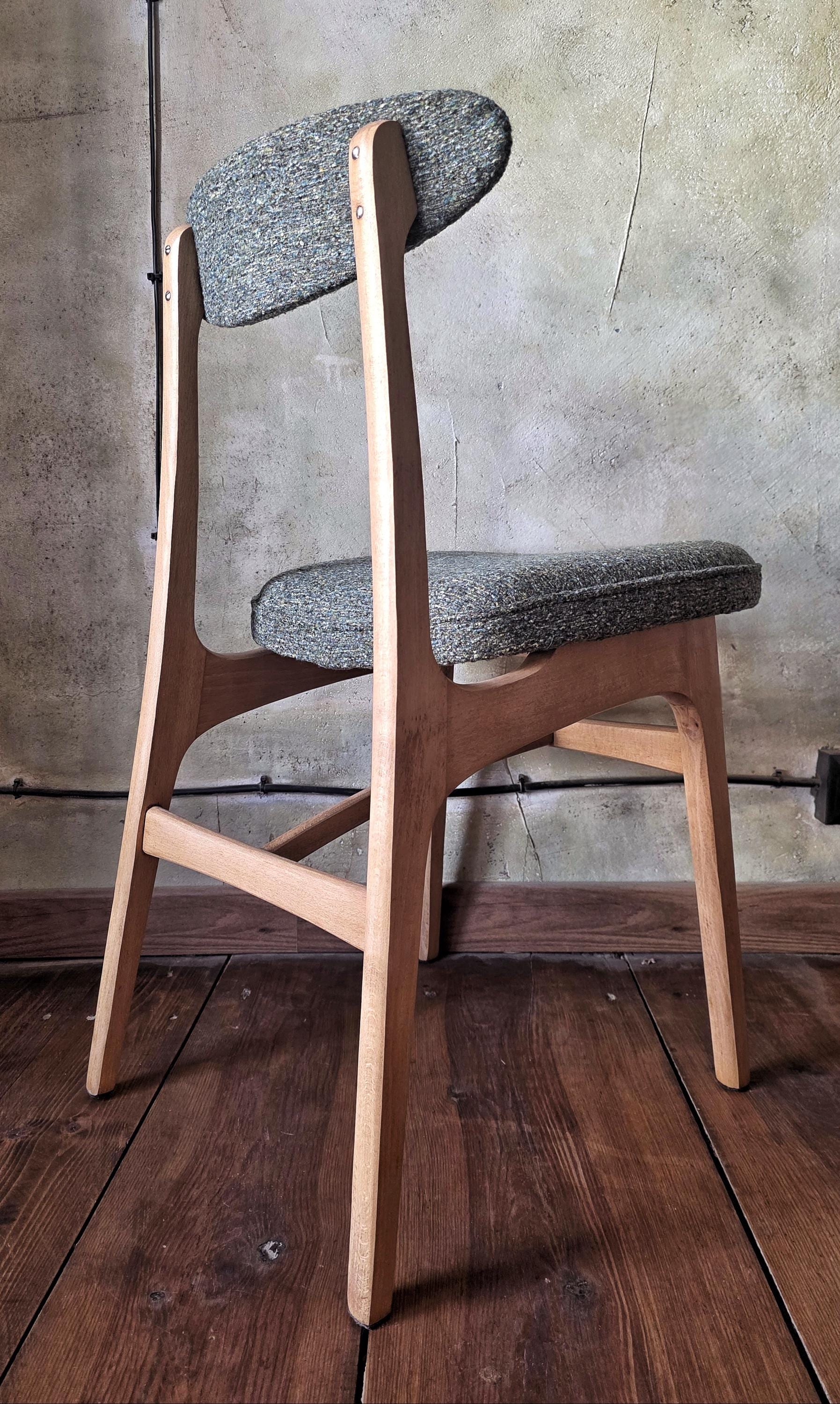 Vintage dining chair type 200-190 by R.Hałas, Polish Design, Retro Wooden Chair, 1960s / 1970s