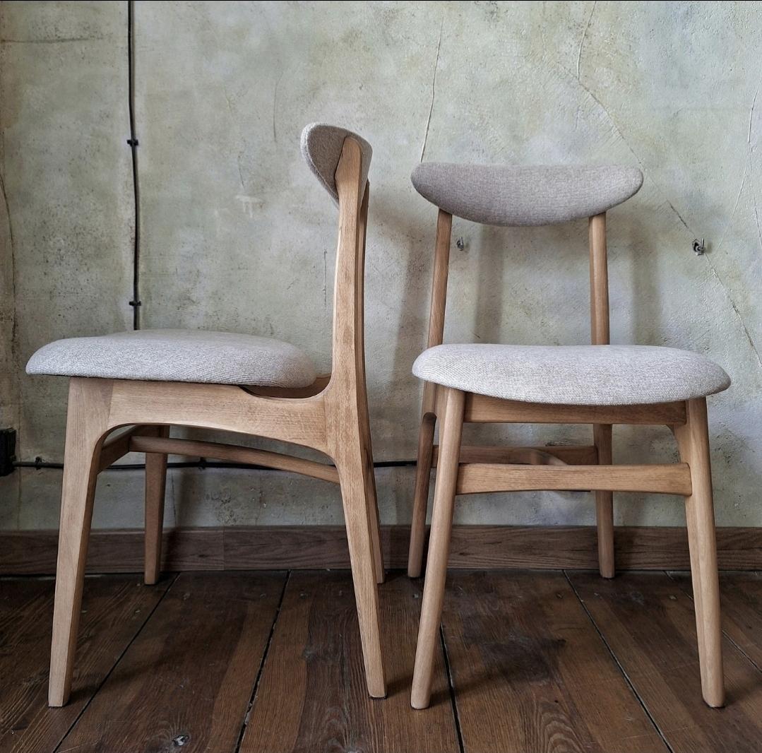Vintage Dining Chair Type 200-190 by R. Hałas, Mid Century Modern Polish Design, Wooden Chair, 1960s 1970s