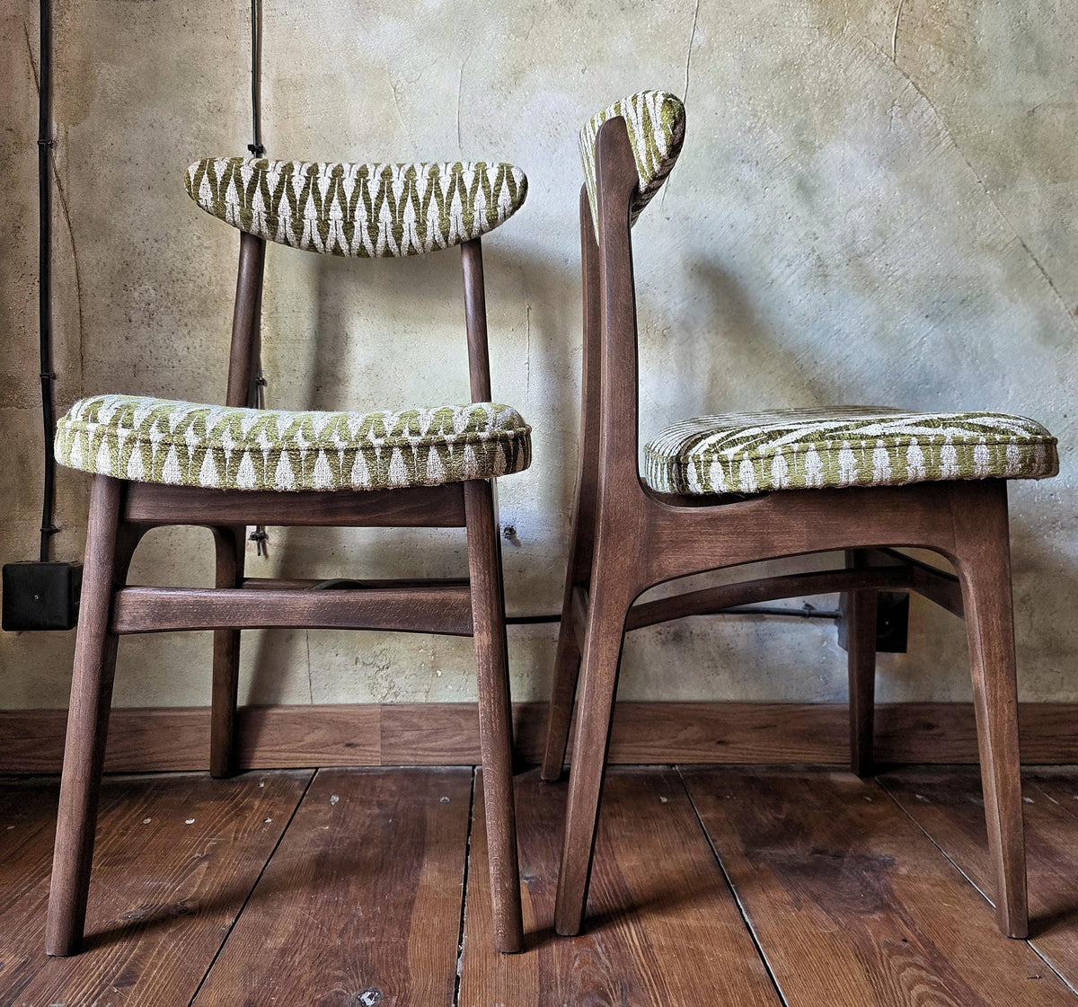 Vintage Dining Chair Type 200-190 by R. Hałas, Mid Century Modern Polish Design, Wooden Chair, 1960s 1970s