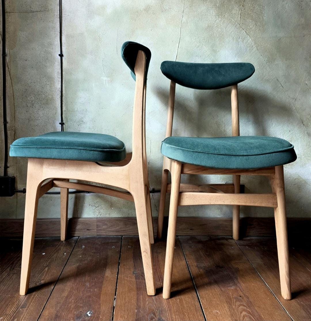 Mid Century Polish Dining Chair Type 200-190 by R. Hałas 1960s 1970s