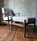 Fotel Lisek 300-190 PRL Design Vintage polish armchair with footrest mid century